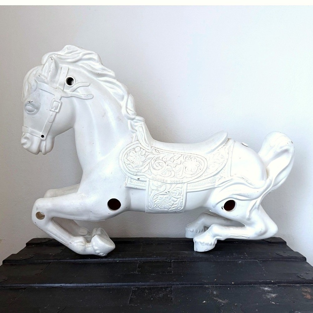 Vintage 1960s Wonder Horse Fiberglass Carousel Horse 2ft